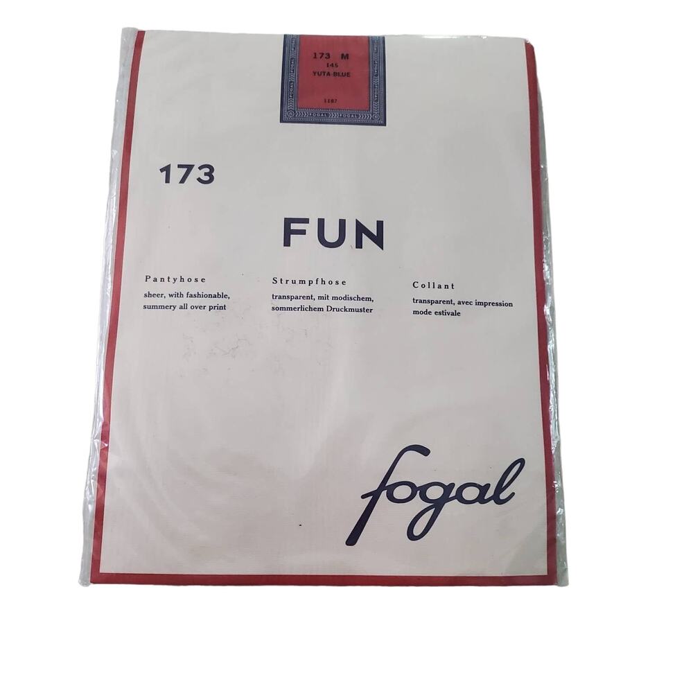 Fogal Multicolored Chevron Print Pantyhose M 15 DEN in Yuta-Blue Quirky Hippie